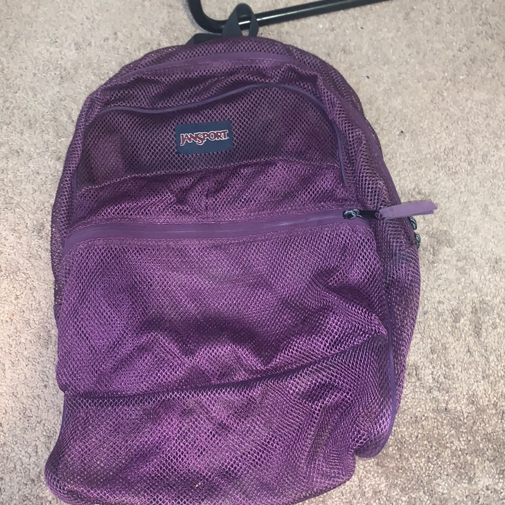 Purple mesh Jansport backpack